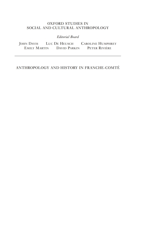 Book Anthropology and History in Franche-Comté free