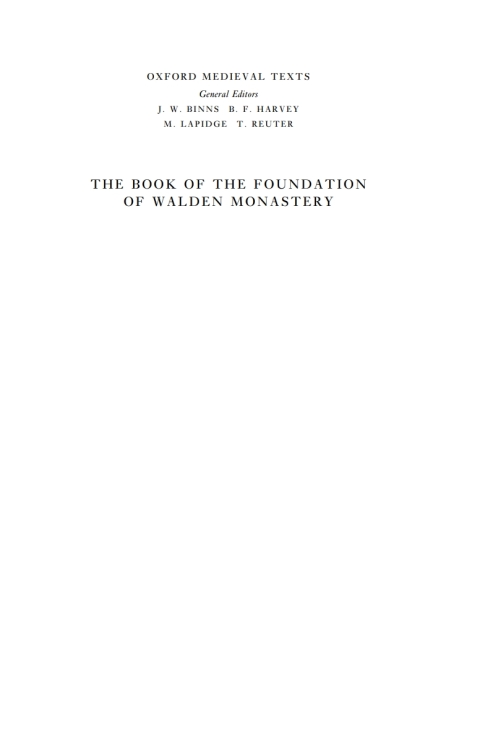 Book The Book of the Foundation of Walden Monastery free