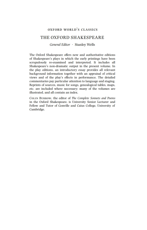 Book The Oxford Shakespeare: The Complete Sonnets and Poems free