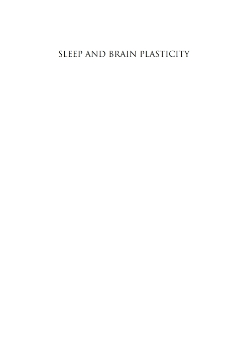 Book Sleep and Brain Plasticity free