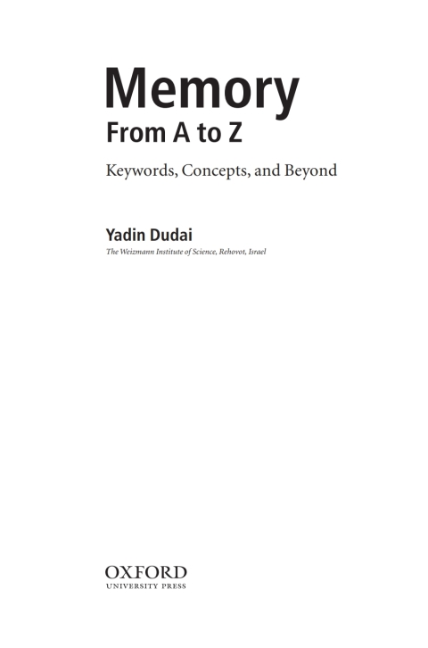 Book Memory from A to Z free