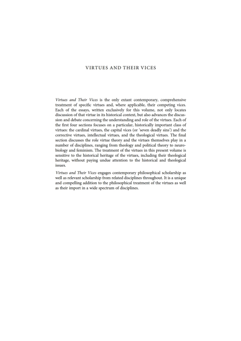 Book Virtues and Their Vices free