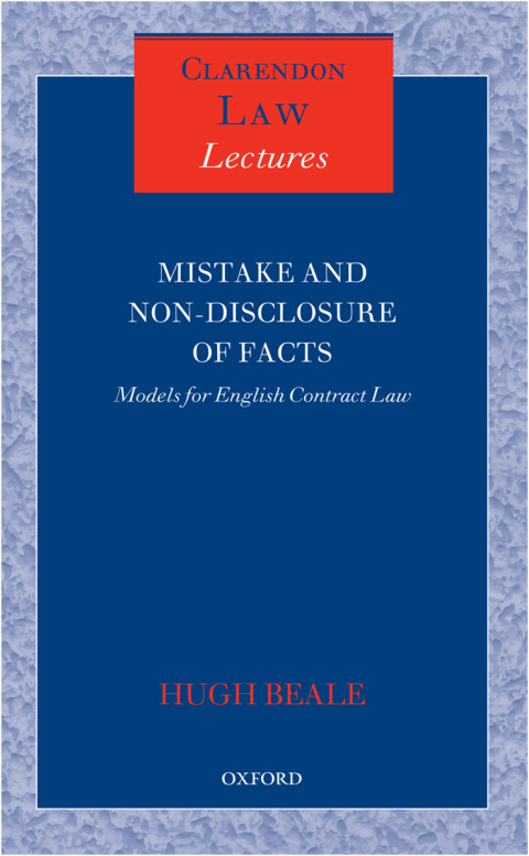 Book Mistake and Non-Disclosure of Fact: Models for English Contract Law (Clarendon Law Lectures) free