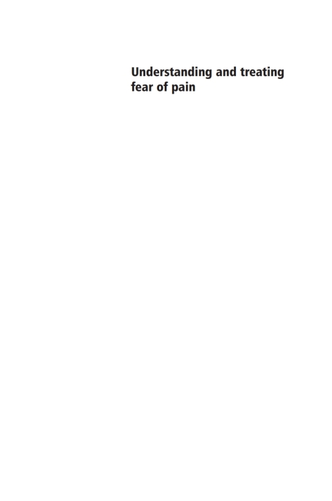 Book Understanding and Treating Fear of Pain free
