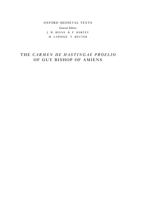 Book The Carmen de Hastingae Proelio of Guy, Bishop of Amiens free