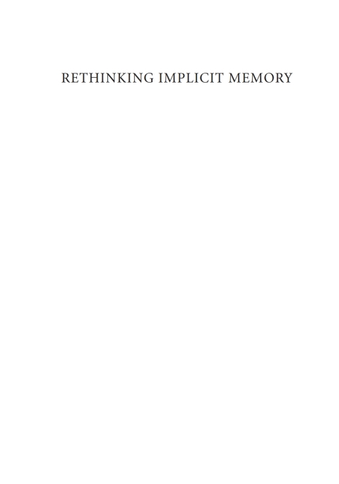Book Rethinking Implicit Memory free