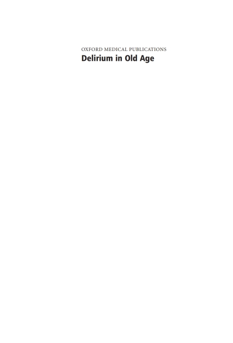 Book Delirium in Old Age free