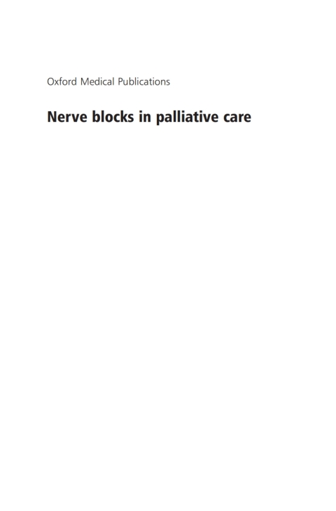 Book Nerve Blocks in Palliative Care free