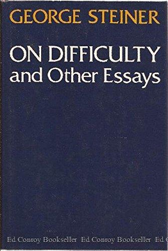Book On Difficulty And Other Essays free