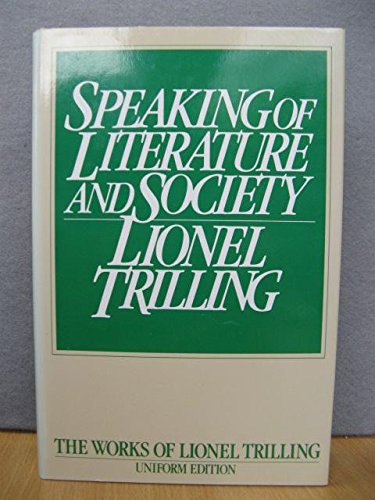 Book Speaking of Literature and Society free