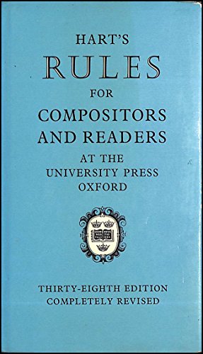 Book Rules for Compositors and Readers at the University Press, Oxford free