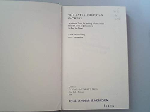 Book The later Christian fathers;: A selection from the writings of the fathers from St. Cyril of Jerusalem to St. Leo the Great free