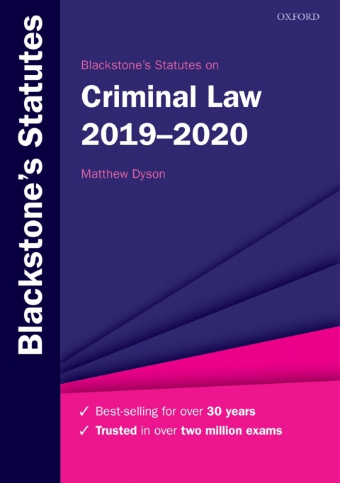 Book Blackstone's Statutes on Criminal Law 2019-2020 free