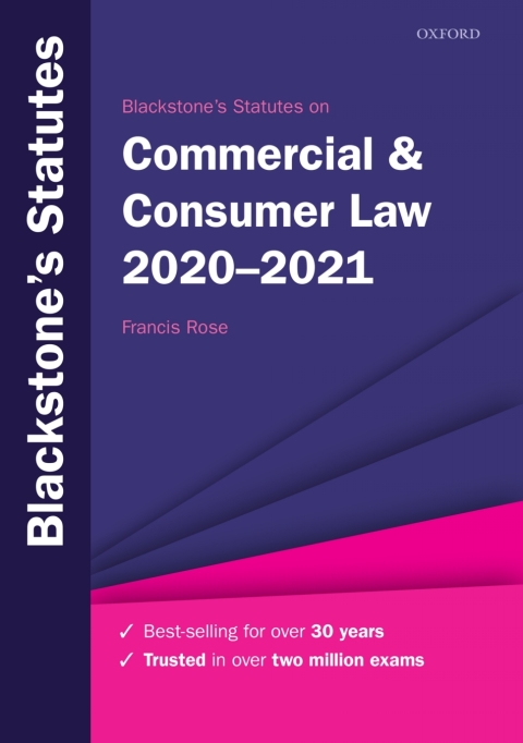 Book Blackstone's Statutes on Commercial & Consumer Law 2020-2021 free
