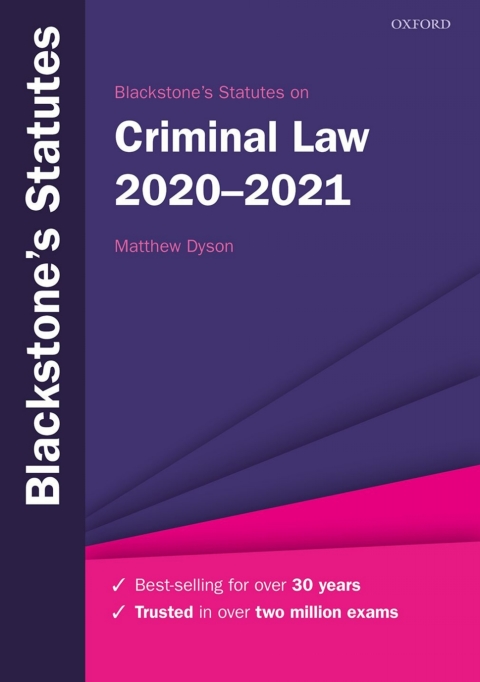 Book Blackstone's Statutes on Criminal Law 2020-2021 free