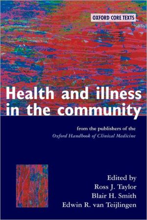 Book Health And Illness In The Community (oxford Core Texts) free