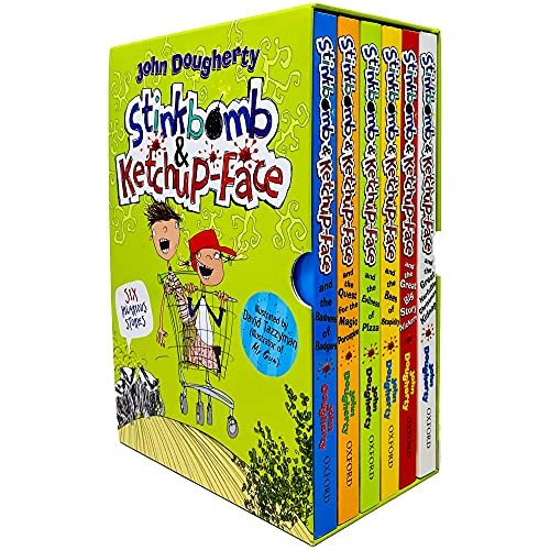 Book Stinkbomb & Ketchup-Face Series 6 Books Collection Box Set By John Dougherty (Badness of Badgers, Quest for the Magic Porcupine, Evilness of Pizza, Bees of Stupidity & MORE!) free