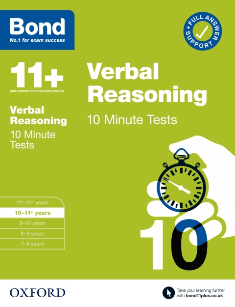 Book Bond 11+: Bond 11+ 10 Minute Tests Verbal Reasoning 10-11 years free
