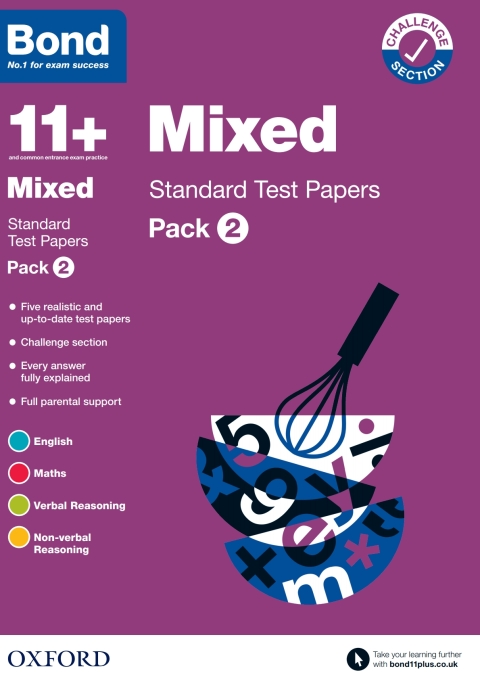 Book Bond 11 : Bond 11  Mixed Standard Test Papers: Pack 2 free