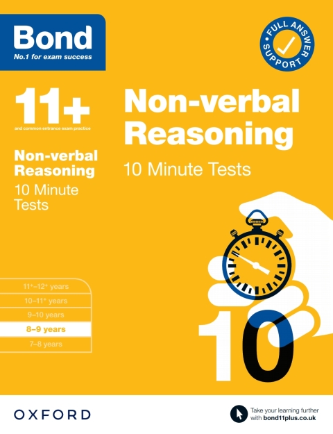Book Bond 11 : Bond 11  Non-verbal Reasoning 10 Minute Tests with Answer Support 8-9 years free