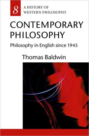 Book Contemporary Philosophy: Philosophy in English since 1945 (History of Western Philosophy) free