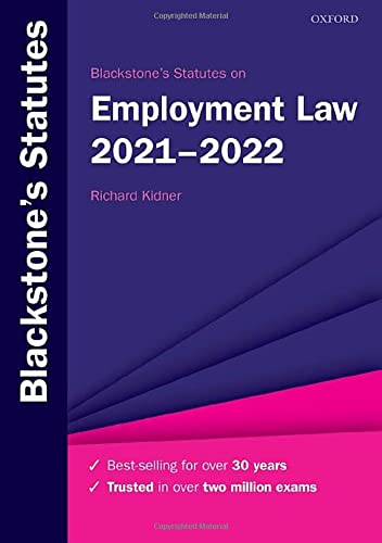 Book Blackstone's Statutes on Employment Law 2021-2022 (Blackstone's Statute Series) free
