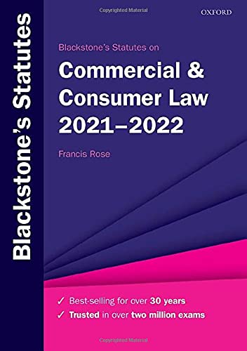 Book Blackstone's Statutes on Commercial & Consumer Law 2021-2022 (Blackstone's Statute Series) free