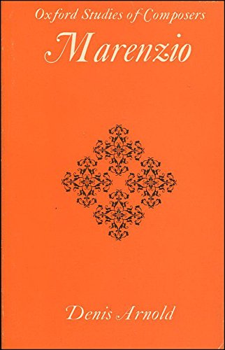 Book Marenzio (oxford Study Of Composers) free