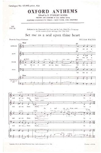 Book Set me as a Seal Upon Thine Heart - SATB with Pianoforte for rehearal free