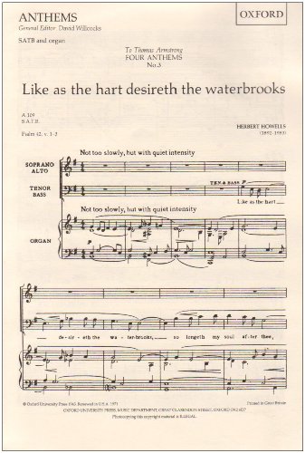 Book Like as the Hart Desireth the Waterbrooks: Vocal Score free
