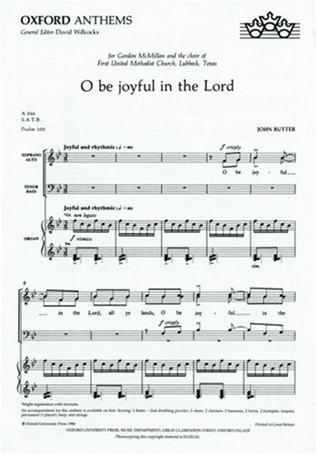 Book O Be Joyful in the Lord (Jubilate Deo) free