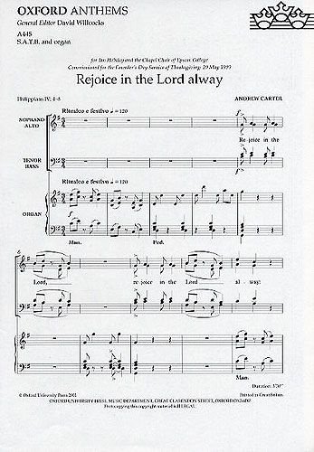 Book Rejoice In The Lord Always (tudor Church Music) free
