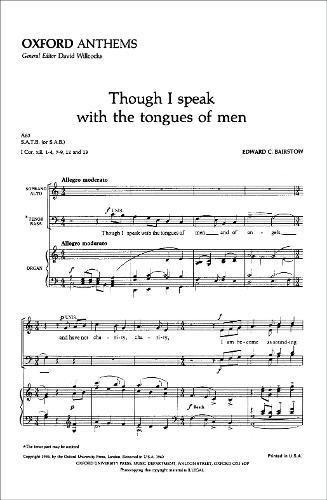 Book Though I Speak With The Tongues Of Men: Vocal Score free