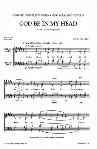 Book God be in my head: SATB vocal score free