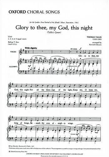 Book Glory To Thee My God This Night: Vocal Score free