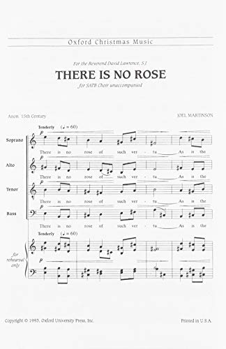 Book There Is No Rose: Vocal Score free