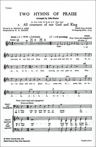 Book All Creatures Of Our God And King: No. 2 Of Two Hymns Of Praise Voice Part free