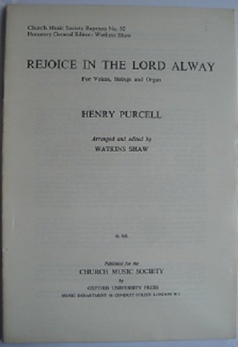 Book Rejoice In The Lord Always (church Music Society) free