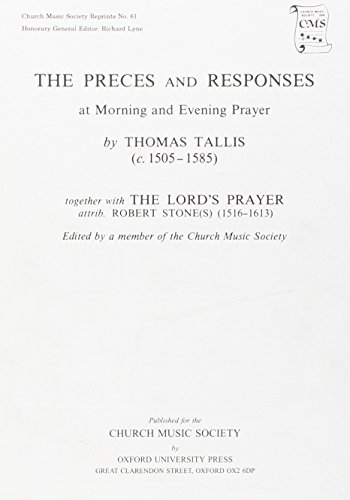 Book Preces and Responses (Church Music Society) free
