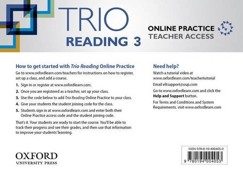 Book Trio Reading: Level 3: Online Practice Teacher Access Card free