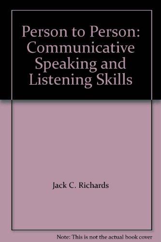 Book Person to Person: Communicative Speaking and Listening Skills free