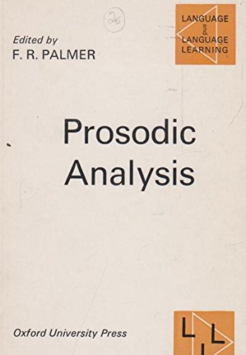 Book Prosodic analysis, (Language and language learning, 25) free