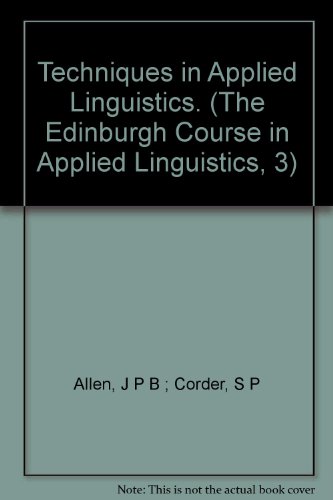 Book Techniques in applied linguistics (Language and language learning) free