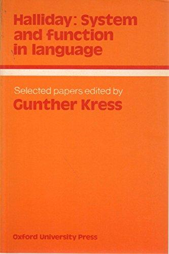 Book Halliday: System and Function in Language: Selected Papers free