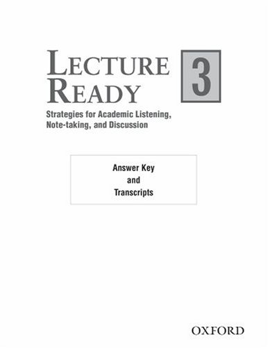 Book Lecture Ready 3: Answer Key/Script free