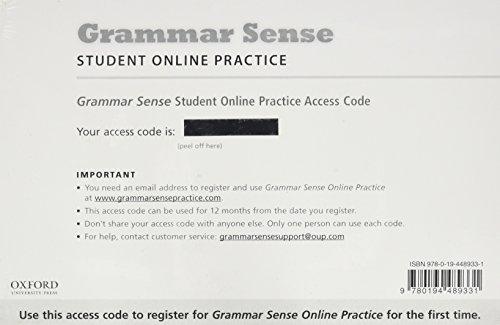 Book Grammar Sense 1 Online Practice Access Code Card Sold Separately Format: Other Book Format free