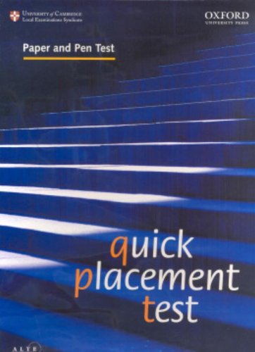 Book Quick Placement Test: Paper And Pen Version Pack free