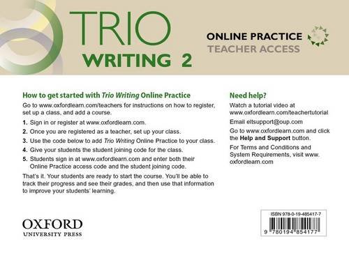 Book Trio Writing: Level 2: Online Practice Teacher Access Card: Building Better Writers.From The Beginning free