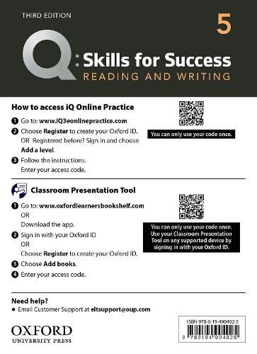 Book Q3e 5 Reading and Writing IQ and Classroom Presentation Tool: Teacher Access Code Card Pack free