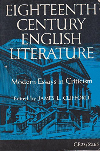 Book Eighteenth Century English Literature: Modern Essays In Criticism free